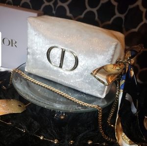 Dior Cosmetic pouch to crossbody white & gold